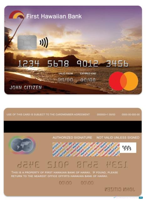 Download Hawaii Heritage Credit mastercard Photoshop template